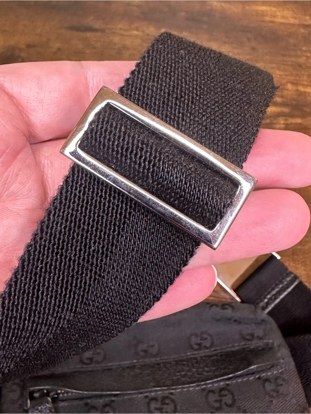 Authentic Gucci Black GG Canvas Belt Bag / Waist Bag | COA Included - Picture 9 of 16